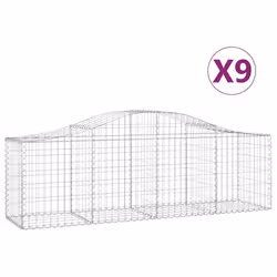 Cesti Gabbioni ad Arco 9 pz 200x50x60/80 cm Ferro Zincatocod mxl 99948 - Vista aggiuntiva 2