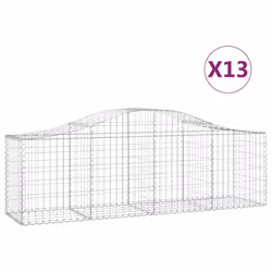 Cesti Gabbioni ad Arco 13 pz 200x50x60/80 cm Ferro Zincatocod mxl 123912 - Vista aggiuntiva 2