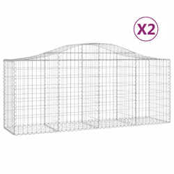 Cesti Gabbioni ad Arco 2 pz 200x50x80/100 cm Ferro Zincatocod mxl 76003 - Vista aggiuntiva 2