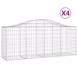 Cesti Gabbioni ad Arco 4 pz 200x50x80/100 cm Ferro Zincatocod mxl 123920 - Vista aggiuntiva 2