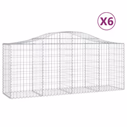 Cesti Gabbioni ad Arco 6 pz 200x50x80/100 cm Ferro Zincatocod mxl 123914 - Vista aggiuntiva 2