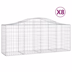 Cesti Gabbioni ad Arco 8 pz 200x50x80/100 cm Ferro Zincatocod mxl 75951 - Vista aggiuntiva 2