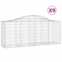 Cesti Gabbioni ad Arco 9 pz 200x50x80/100 cm Ferro Zincatocod mxl 99998 - Vista aggiuntiva 2