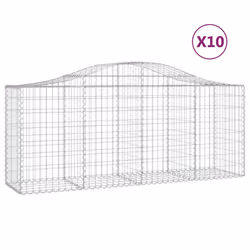 Cesti Gabbioni ad Arco 10 pz 200x50x80/100 cm Ferro Zincatocod mxl 75983 - Vista aggiuntiva 2