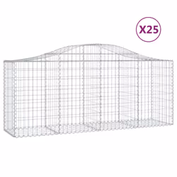 Cesti Gabbioni ad Arco 25 pz 200x50x80/100 cm Ferro Zincatocod mxl 123921 - Vista aggiuntiva 2