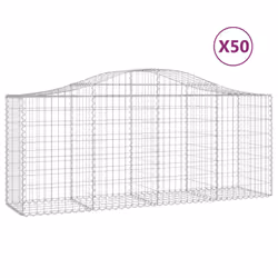 Cesti Gabbioni ad Arco 50 pz 200x50x80/100 cm Ferro Zincatocod mxl 75961 - Vista aggiuntiva 2