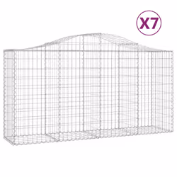 Cesti Gabbioni ad Arco 7 pz 200x50x100/120 cm Ferro Zincatocod mxl 101193 - Vista aggiuntiva 2