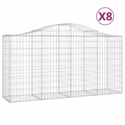Cesti Gabbioni ad Arco 8 pz 200x50x100/120 cm Ferro Zincatocod mxl 77214 - Vista aggiuntiva 2