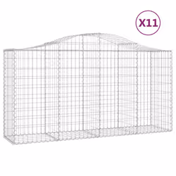 Cesti Gabbioni ad Arco 11 pz 200x50x100/120 cm Ferro Zincatocod mxl 123899 - Vista aggiuntiva 2