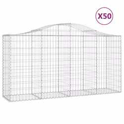 Cesti Gabbioni ad Arco 50 pz 200x50x100/120 cm Ferro Zincatocod mxl 75973 - Vista aggiuntiva 2