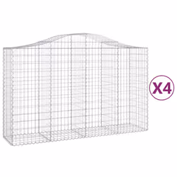Cesti Gabbioni ad Arco 4 pz 200x50x120/140 cm Ferro Zincatocod mxl 123936 - Vista aggiuntiva 2