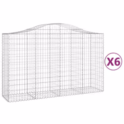 Cesti Gabbioni ad Arco 6 pz 200x50x120/140 cm Ferro Zincatocod mxl 75991 - Vista aggiuntiva 2