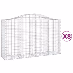 Cesti Gabbioni ad Arco 8 pz 200x50x120/140 cm Ferro Zincatocod mxl 76013 - Vista aggiuntiva 2