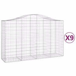Cesti Gabbioni ad Arco 9 pz 200x50x120/140 cm Ferro Zincatocod mxl 123927 - Vista aggiuntiva 2