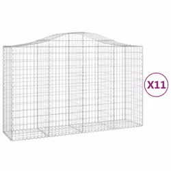 Cesti Gabbioni ad Arco 11 pz 200x50x120/140 cm Ferro Zincatocod mxl 100006 - Vista aggiuntiva 2