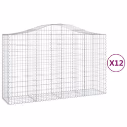 Cesti Gabbioni ad Arco 12 pz 200x50x120/140 cm Ferro Zincatocod mxl 75959 - Vista aggiuntiva 2