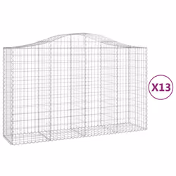Cesti Gabbioni ad Arco 13 pz 200x50x120/140 cm Ferro Zincatocod mxl 99992 - Vista aggiuntiva 2
