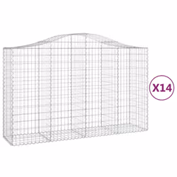 Cesti Gabbioni ad Arco 14 pz 200x50x120/140 cm Ferro Zincatocod mxl 75967 - Vista aggiuntiva 2