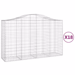 Cesti Gabbioni ad Arco 18 pz 200x50x120/140 cm Ferro Zincatocod mxl 123897 - Vista aggiuntiva 2