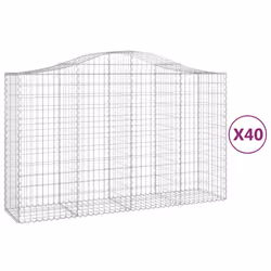 Cesti Gabbioni ad Arco 40 pz 200x50x120/140 cm Ferro Zincatocod mxl 99988 - Vista aggiuntiva 2