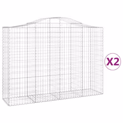 Cesti Gabbioni ad Arco 2 pz 200x50x140/160 cm Ferro Zincatocod mxl 123878 - Vista aggiuntiva 2