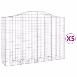 Cesti Gabbioni ad Arco 5 pz 200x50x140/160 cm Ferro Zincatocod mxl 100001 - Vista aggiuntiva 2