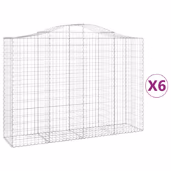 Cesti Gabbioni ad Arco 6 pz 200x50x140/160 cm Ferro Zincatocod mxl 76006 - Vista aggiuntiva 2