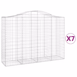 Cesti Gabbioni ad Arco 7 pz 200x50x140/160 cm Ferro Zincatocod mxl 99973 - Vista aggiuntiva 2
