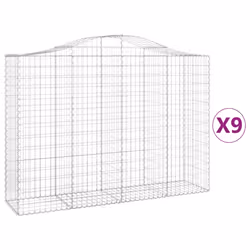 Cesti Gabbioni ad Arco 9 pz 200x50x140/160 cm Ferro Zincatocod mxl 123918 - Vista aggiuntiva 2