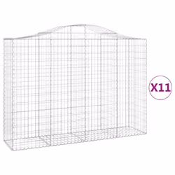 Cesti Gabbioni ad Arco 11 pz 200x50x140/160 cm Ferro Zincatocod mxl 99960 - Vista aggiuntiva 2