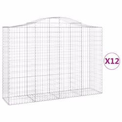 Cesti Gabbioni ad Arco 12 pz 200x50x140/160 cm Ferro Zincatocod mxl 75971 - Vista aggiuntiva 2