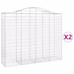 Cesti Gabbioni ad Arco 2 pz 200x50x160/180 cm Ferro Zincatocod mxl 75969 - Vista aggiuntiva 2