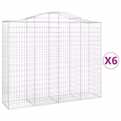 Cesti Gabbioni ad Arco 6 pz 200x50x160/180 cm Ferro Zincatocod mxl 123869 - Vista aggiuntiva 2