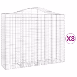 Cesti Gabbioni ad Arco 8 pz 200x50x160/180 cm Ferro Zincatocod mxl 99964 - Vista aggiuntiva 2