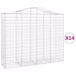 Cesti Gabbioni ad Arco 14 pz 200x50x160/180 cm Ferro Zincatocod mxl 75978 - Vista aggiuntiva 2