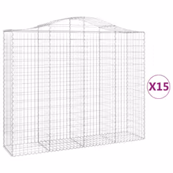 Cesti Gabbioni ad Arco 15 pz 200x50x160/180 cm Ferro Zincatocod mxl 99962 - Vista aggiuntiva 2
