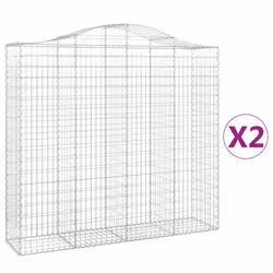 Cesti Gabbioni ad Arco 2 pz 200x50x180/200 cm Ferro Zincatocod mxl 123896 - Vista aggiuntiva 2