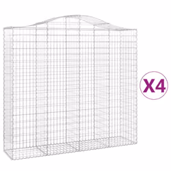 Cesti Gabbioni ad Arco 4 pz 200x50x180/200 cm Ferro Zincatocod mxl 123886 - Vista aggiuntiva 2