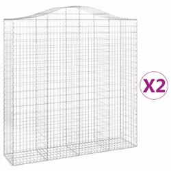 Cesti Gabbioni ad Arco 2 pz 200x50x200/220 cm Ferro Zincatocod mxl 123933 - Vista aggiuntiva 2