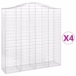 Cesti Gabbioni ad Arco 4 pz 200x50x200/220 cm Ferro Zincatocod mxl 124213 - Vista aggiuntiva 2