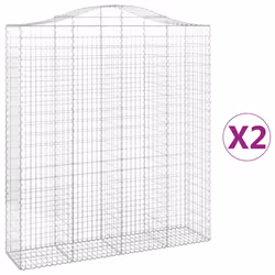Cesti Gabbioni ad Arco 2 pz 200x50x220/240 cm Ferro Zincatocod mxl 123935 - Vista aggiuntiva 2