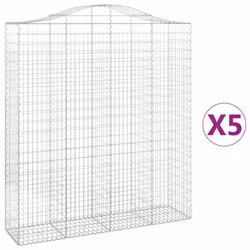 Cesti Gabbioni ad Arco 5 pz 200x50x220/240 cm Ferro Zincatocod mxl 75989 - Vista aggiuntiva 2