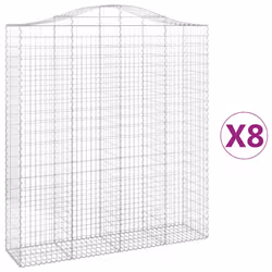 Cesti Gabbioni ad Arco 8 pz 200x50x220/240 cm Ferro Zincatocod mxl 124221 - Vista aggiuntiva 2
