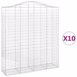 Cesti Gabbioni ad Arco 10 pz 200x50x220/240 cm Ferro Zincatocod mxl 75999 - Vista aggiuntiva 2