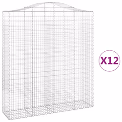 Cesti Gabbioni ad Arco 12 pz 200x50x220/240 cm Ferro Zincatocod mxl 75982 - Vista aggiuntiva 2