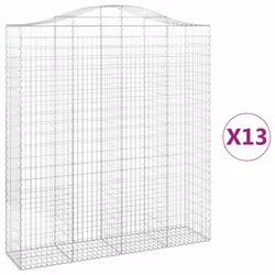 Cesti Gabbioni ad Arco 13 pz 200x50x220/240 cm Ferro Zincatocod mxl 100017 - Vista aggiuntiva 2