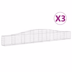 Cesti Gabbioni ad Arco 3 pz 400x30x40/60 cm Ferro Zincatocod mxl 76031 - Vista aggiuntiva 2