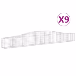 Cesti Gabbioni ad Arco 9 pz 400x30x40/60 cm Ferro Zincatocod mxl 100013 - Vista aggiuntiva 2