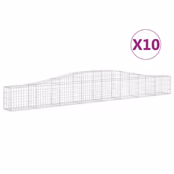 Cesti Gabbioni ad Arco 10 pz 400x30x40/60 cm Ferro Zincatocod mxl 76032 - Vista aggiuntiva 2