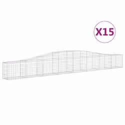 Cesti Gabbioni ad Arco 15 pz 400x30x40/60 cm Ferro Zincatocod mxl 99978 - Vista aggiuntiva 2